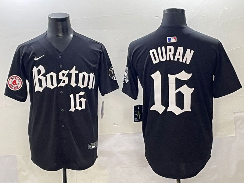 Men 2025 Boston Red Sox #16 Duran Black Five generations Joint Name Nike MLB Jersey style 11->boston red sox->MLB Jersey